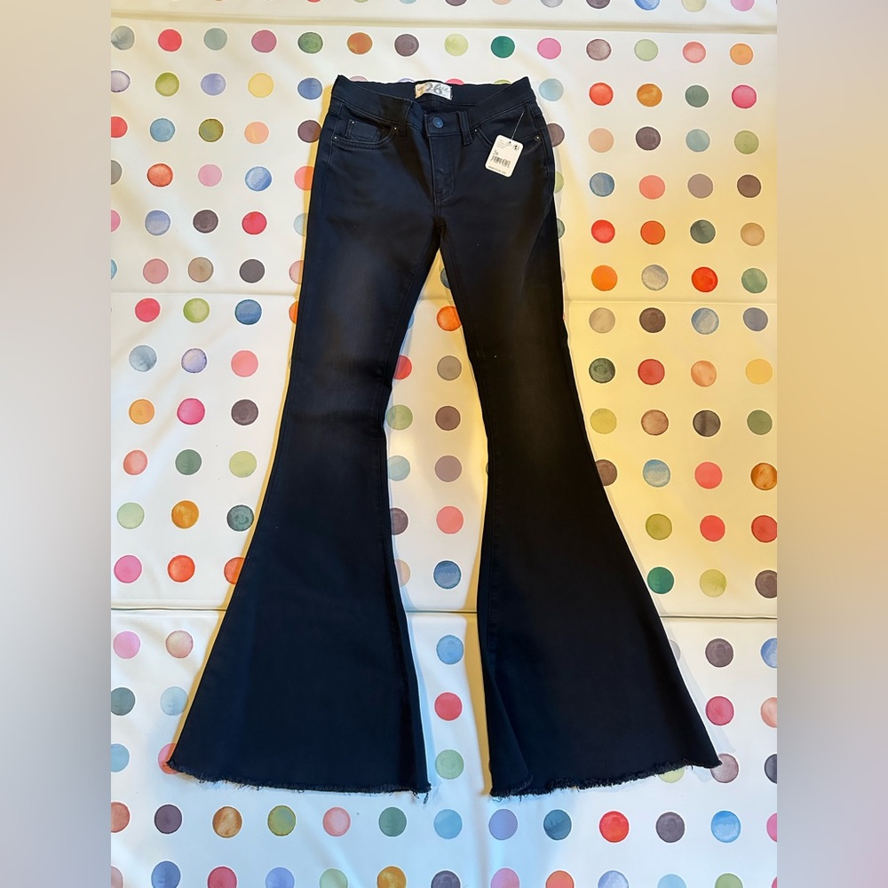 Free People Women's Black Flared Jeans